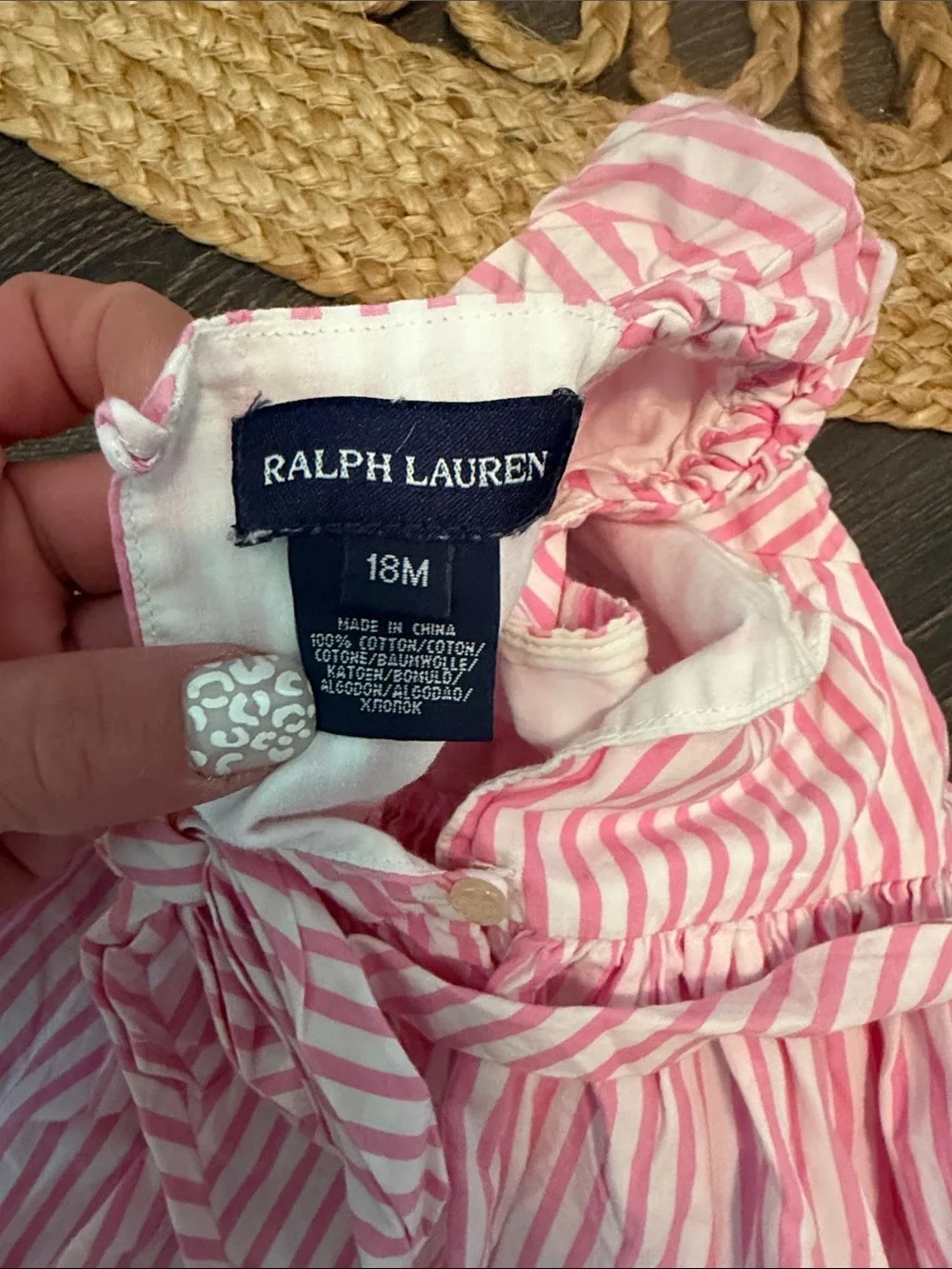 Ralph Lauren Pink and White Striped Sundress 18 Months